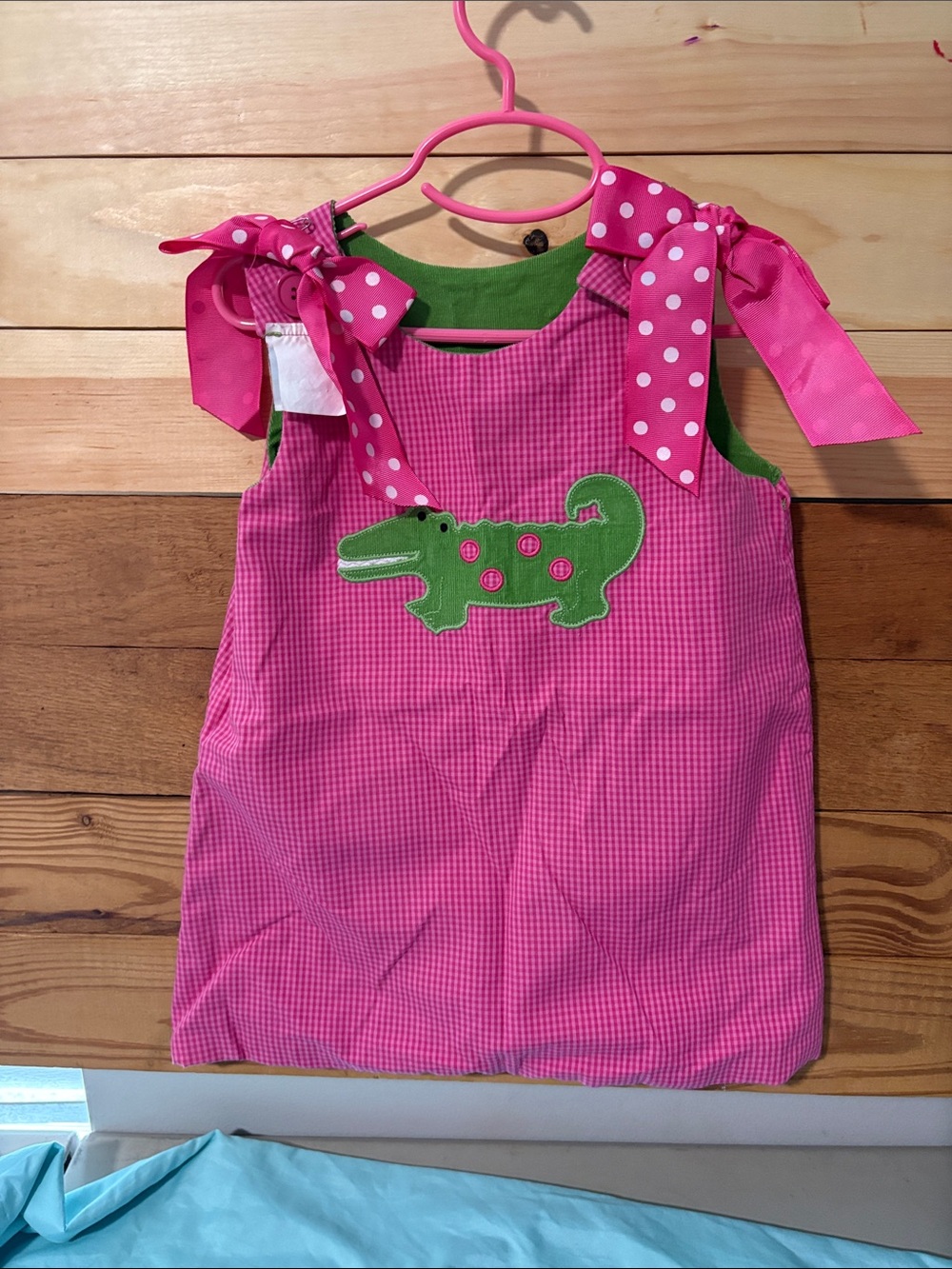 Girls reversible dress alligator, and Christmas ornaments